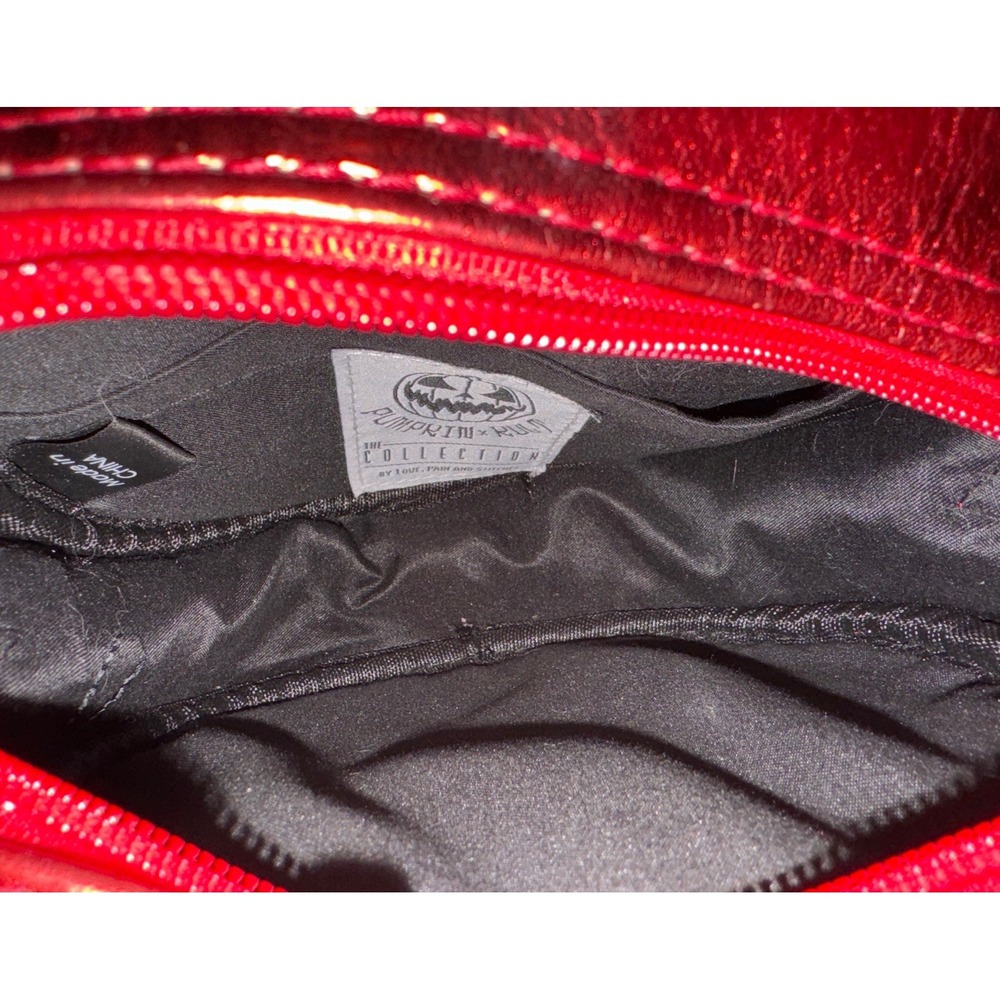 Pumpkin Kult Love Pain & Stitches Jack O Lantern Crossbody Purse Metallic Flaw - Picture 10 of 16